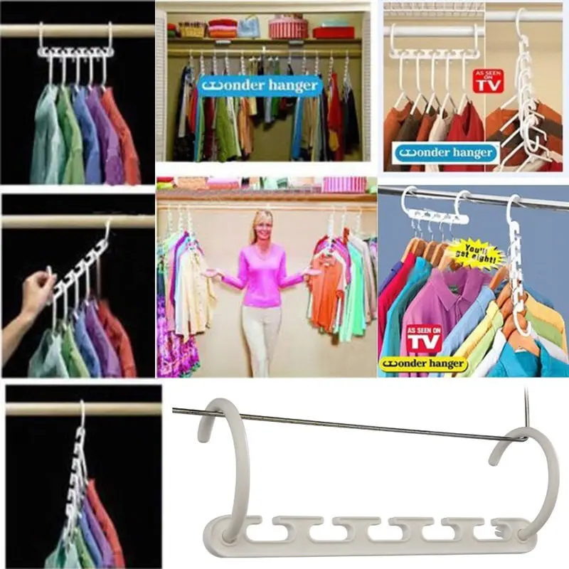 Wonder Space Saving Magic Hanger Clothing Rack With Hook Closet Organizer 